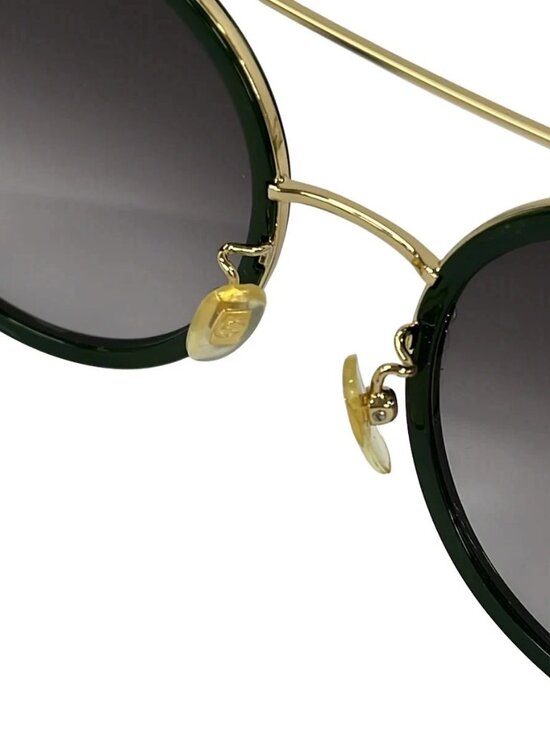 GUCCI GG0061S Dark Gray Gold Multi Plastic Hardware Sunglasses